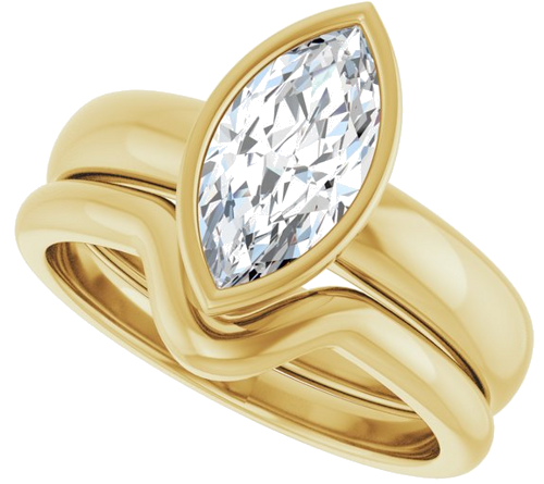 Sužadėtuvių Žiedas „Bezel-Set Solitaire“ 14k yellow gold Marquise 11mm x 5.5mm (10)