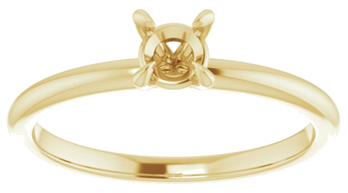 14K Yellow  4.4 mm Round Solitaire Engagement Ring Mounting (3)