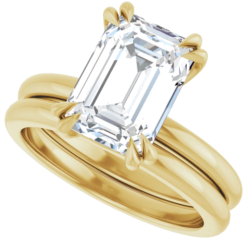 Sužadėtuvių Žiedas „Double Claw-Prong“ 14k yellow gold Emerald 10mm x 7mm (10)