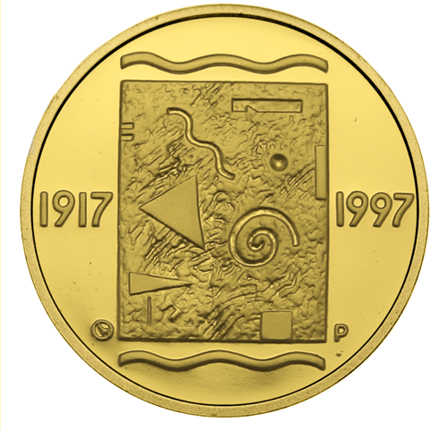 1000 markių Nepriklausomybės 80-metis Suomija 1997 auksinė moneta (2)