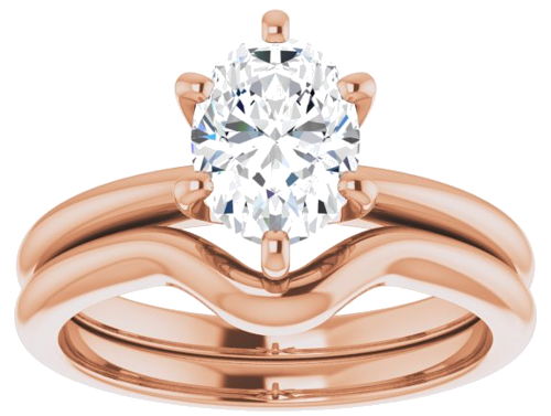 Sužadėtuvių Žiedas „Solitaire“ 585 Rožinis Aukso Oval 8mm x 6mm (8)