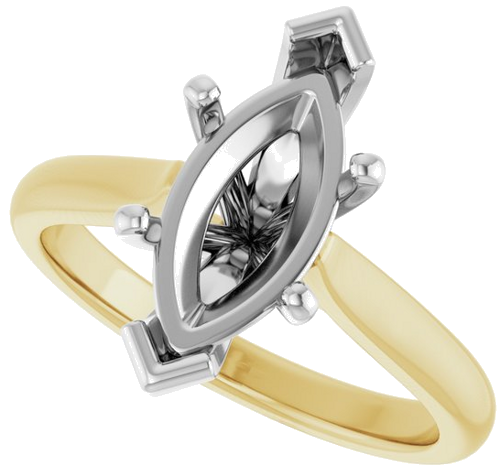 Sužadėtuvių Žiedas 14k yellow/white gold Marquise 13mm x 6.5mm (5)