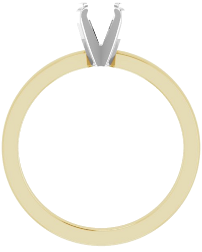 14K Yellow White 5-5.3 mm Round Solitaire Engagement Ring Mounting (2)
