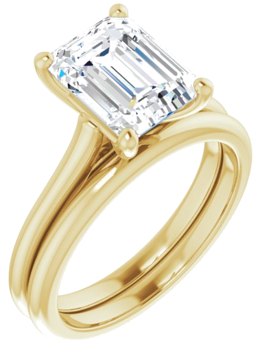 14K Yellow 9x7 mm Emerald Solitaire Engagement Ring Mounting (6)