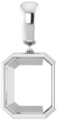 Pakabukas „Bezel-Set“ 925 Sidabro Emerald 12mm x 10mm (1)