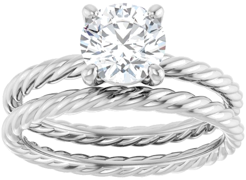 14K White 6.5 mm Round Solitaire Engagement Ring Mounting (8)