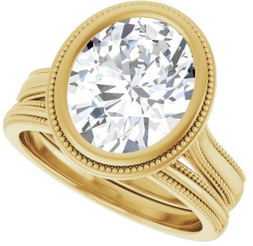 Sužadėtuvių Žiedas „Solitaire“ 585 Geltonojo Aukso Oval 11mm x 9mm (10)