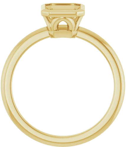 Sužadėtuvių Žiedas „Bezel-Set“ 14k yellow gold Emerald 8mm x 6mm (2)