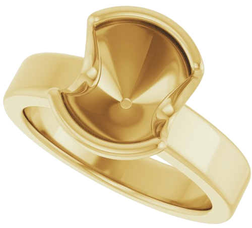 Sužadėtuvių Žiedas „Half-Bezel Solitaire“ 18k yellow gold Round 9.4mm (5)