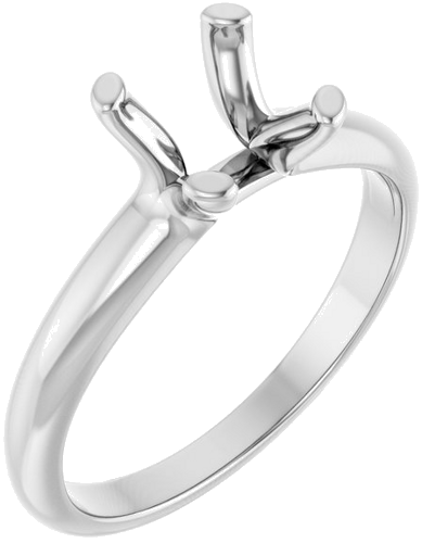 14K White 7.4 mm Round Solitaire Engagement Ring Mounting (1)