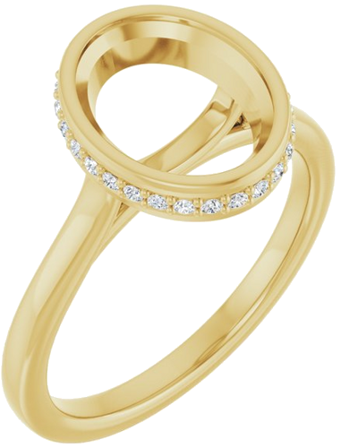 Sužadėtuvių Žiedas „Hidden Halo-Style“ 14k yellow gold Oval 10mm x 8mm (1)