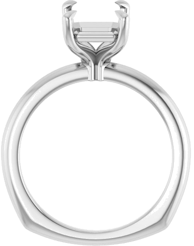 Sužadėtuvių Žiedas „Claw-Prong Euro Shank“ 14k white gold Emerald 10mm x 7mm (2)