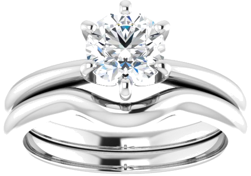 14K White 6 mm Round Solitaire Engagement Ring Mounting (8)