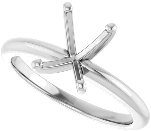 Platinum  8x6 mm Emerald Solitaire Engagement Ring Mounting (5)