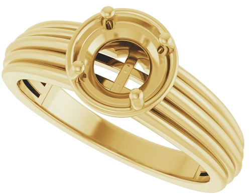 Sužadėtuvių Žiedas „Solitaire Vintage-Inspired“ 14k yellow gold Round 6.4mm (5)