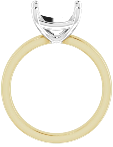 Sužadėtuvių Žiedas „Solitaire“ 14k yellow/white gold Asscher 9mm (2)