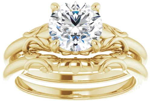 Sužadėtuvių Žiedas „Solitaire“ 14k yellow gold Round 7mm (8)