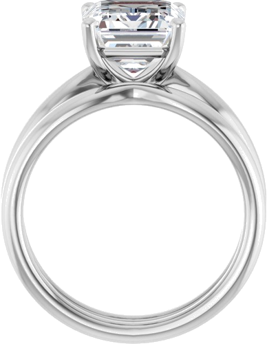 Sužadėtuvių Žiedas 14k white gold Emerald 10mm x 8mm (7)