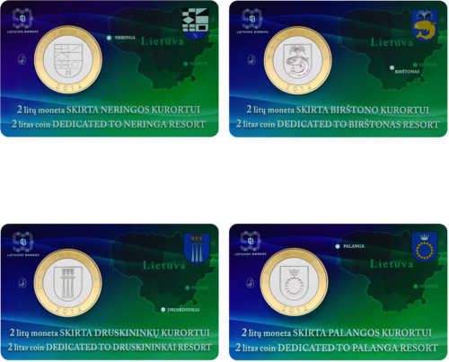 2012 Lithuania resorts 2 litas commemorative coins (1)