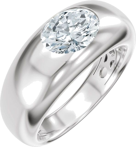 Sužadėtuvių Žiedas „Solitaire“ 14k white gold Oval 8.5mm x 6.5mm (1)