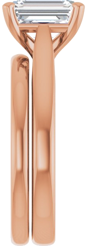 Sužadėtuvių Žiedas „Solitaire“ 585 Rožinis Aukso Emerald 8mm x 6mm (9)