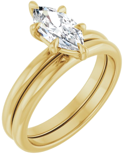Sužadėtuvių Žiedas „Claw-Prong“ 10k yellow gold Marquise 10mm x 5mm (6)