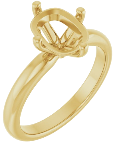 Sužadėtuvių Žiedas 14k yellow gold Elongated Cushion 9mm x 7mm (1)