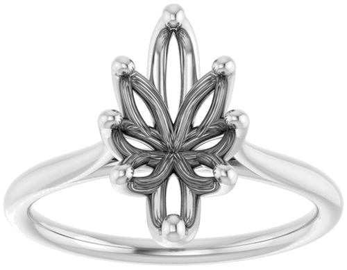 Sužadėtuvių Žiedas „Cathedral-Style Solitaire Tulipset®“ 10k white gold Marquise 11.5mm x 6mm (3)