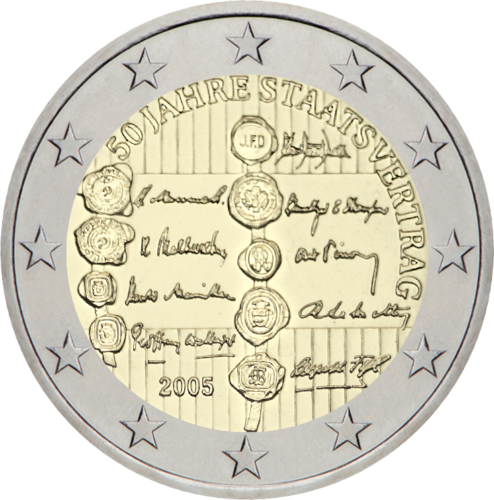 2005 Austria 50th anniversary of the Austrian State Treaty 2 euro coin (1)