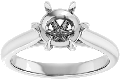 Sužadėtuvių Žiedas „Claw-Prong“ 14k white gold Round 7.4mm (3)