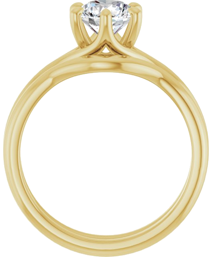 Sužadėtuvių Žiedas „Solitaire“ 10k yellow gold Round 6.5mm (7)