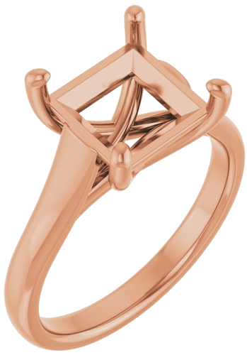 Sužadėtuvių Žiedas „Solitaire“ 14k rose gold Square 8mm (1)