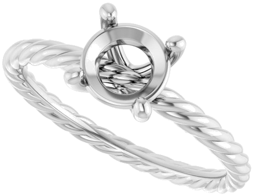 14K White 6.5 mm Round Solitaire Engagement Ring Mounting (5)