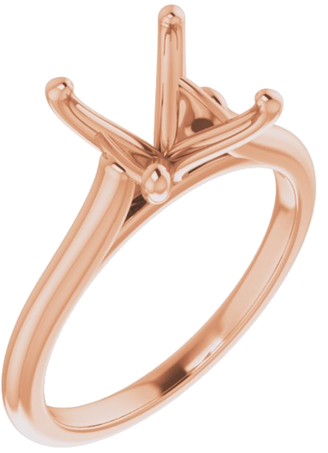 14K Rose 9 mm Round Solitaire Engagement Ring Mounting (1)