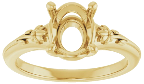 Sužadėtuvių Žiedas „Solitaire“ 585 Geltonojo Aukso Oval 9mm x 7mm (3)