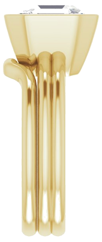 18K Yellow 9 mm Asscher Engagement Ring Mounting (9)