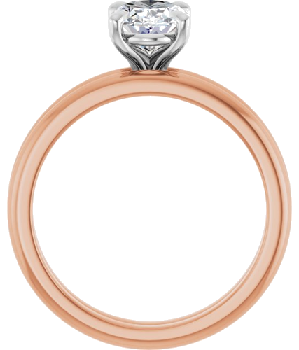 14K Rose White 8x6 mm Oval Solitaire Engagement Ring Mounting (7)