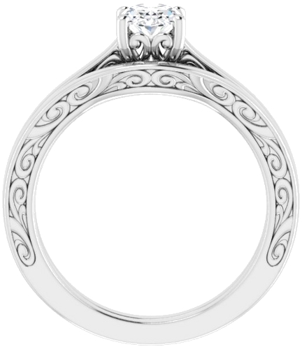 Sužadėtuvių Žiedas „Solitaire“ 417 Baltojo Aukso Oval 7mm x 5mm (7)