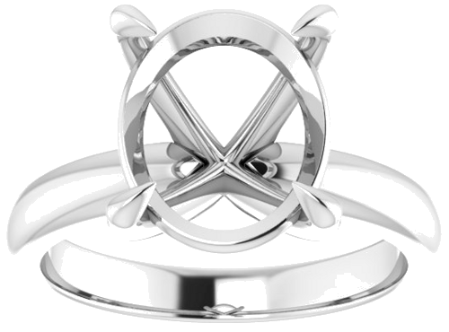Sužadėtuvių Žiedas „Claw-Prong Solitaire“ 14k white gold Oval 12mm x 10mm (3)