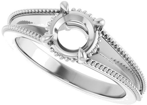 Sužadėtuvių Žiedas „Claw-Prong Solitaire“ 14k white gold Round 6.5mm (5)