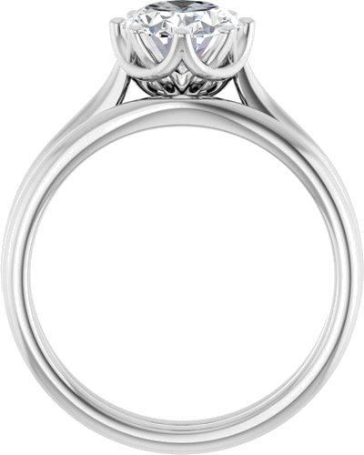 Sužadėtuvių Žiedas „Solitaire“ 14k white gold Oval 9mm x 7mm (7)