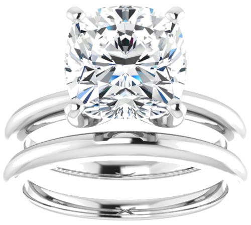 Sužadėtuvių Žiedas „Solitaire“ 585 Baltojo Aukso Cushion 9mm (8)