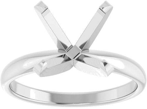 14K White 10.2-10.6 mm Round Solitaire Engagement Ring Mounting (3)