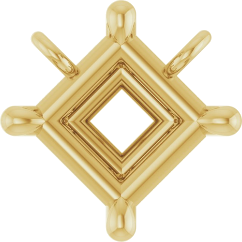 Pakabukas „Solitaire Claw-Prong“ 14k yellow gold Square 5.5mm (1)