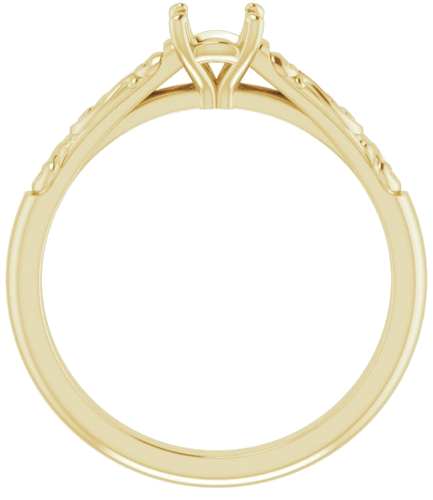 Sužadėtuvių Žiedas „Solitaire“ 14k yellow gold Round 4.8mm (2)