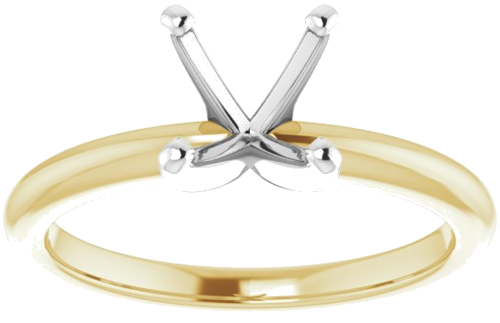 14K Yellow   White  5.5x5.5 mm Square Solitaire Engagement Ring Mounting (3)