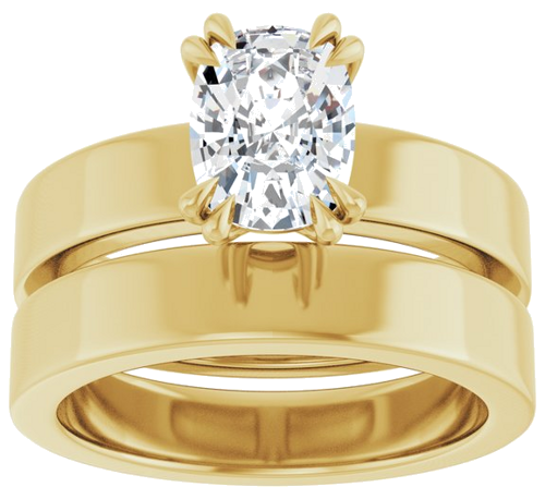 Sužadėtuvių Žiedas „Double Claw-Prong Solitaire“ 14k yellow gold Elongated Cushion 8mm x 6mm (8)