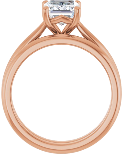 Sužadėtuvių Žiedas „Solitaire“ 750 Rožinis Aukso Emerald 8mm x 6mm (7)