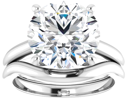 Sužadėtuvių Žiedas „V-End Prong“ 18k white gold Round 11mm (8)