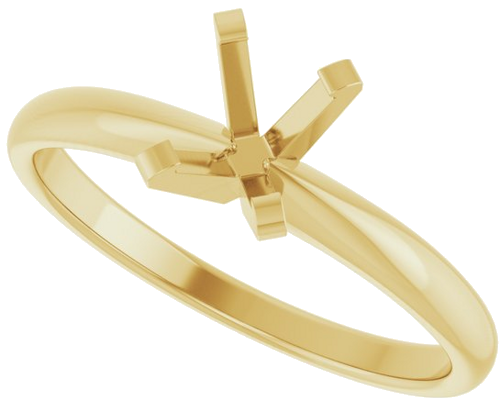 14K Yellow 7 x 5 mm Oval Solitaire Engagement Ring Mounting (5)